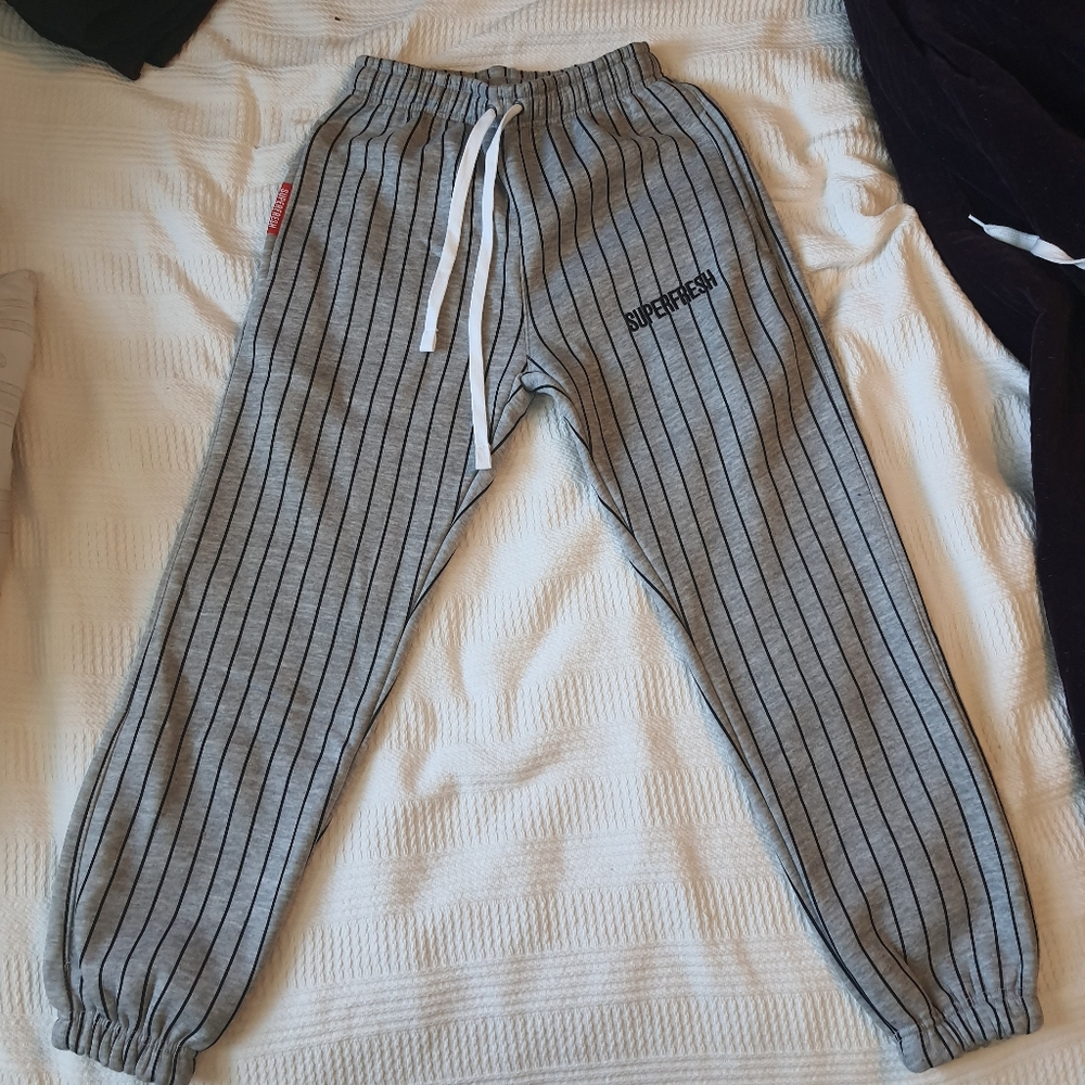 SuperFresh Striped Gray "Baggy Classic" Sweatpants